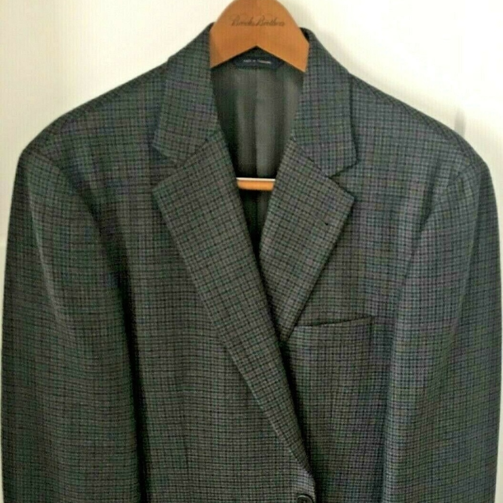Brooks Brothers Blue Check Sport Coat Size 42L EUC